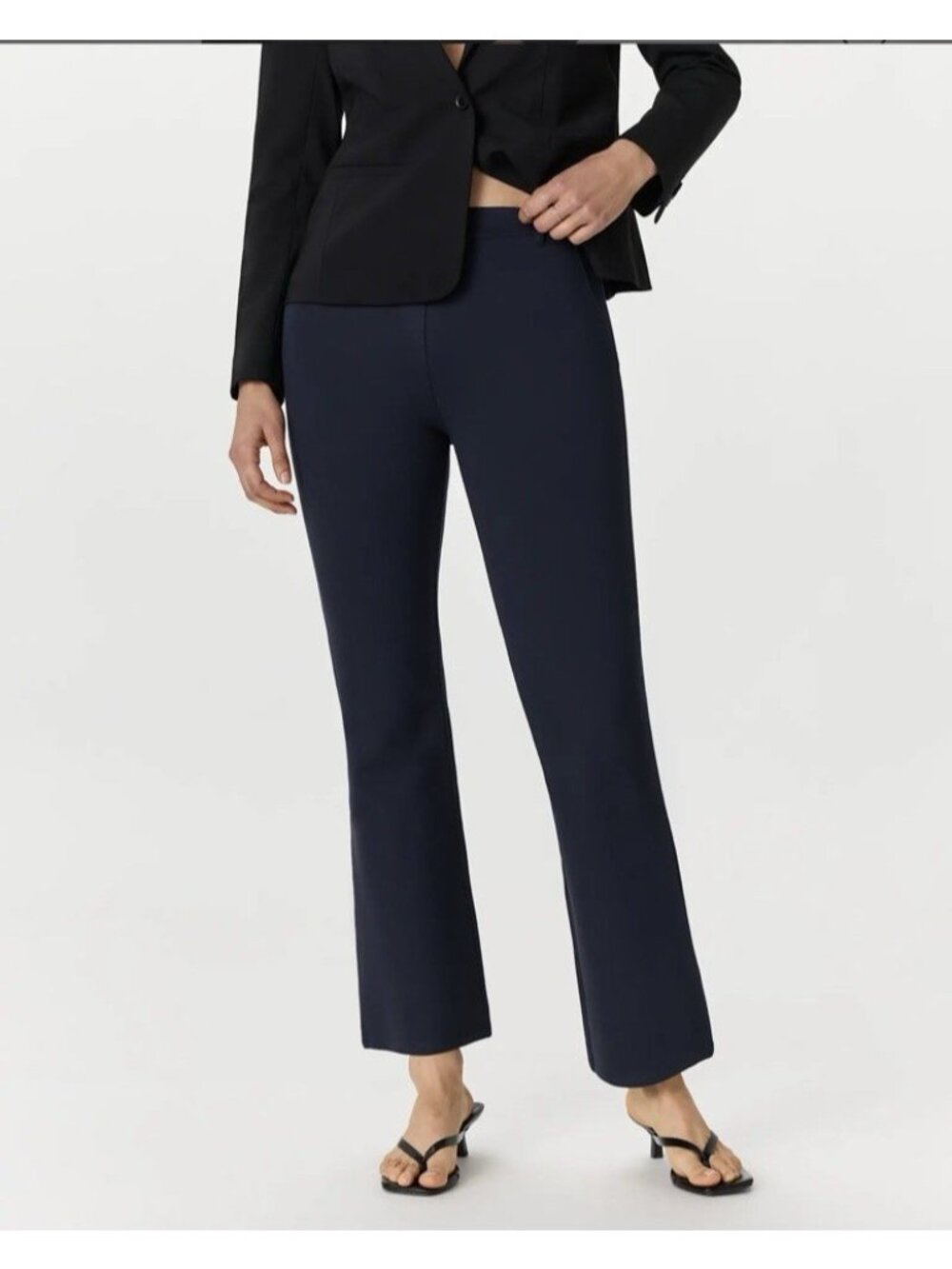 Quince Ultra Stretch Ponte Bootcut Pants Navy Size XL